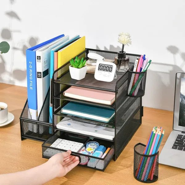 1pc 5-tier Multifunctional Stationery Storage Box |Office Supplies Organizer - AllSellorg