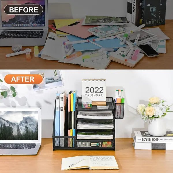 1pc 5-tier Multifunctional Stationery Storage Box |Office Supplies Organizer - AllSellorg