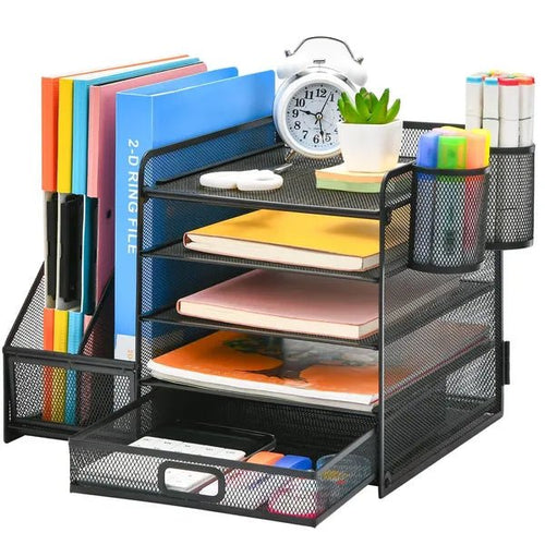 1pc 5-tier Multifunctional Stationery Storage Box |Office Supplies Organizer - AllSellorg