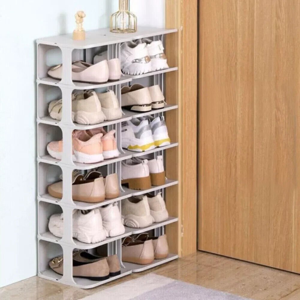 7 Tier Home Organiser Footwear Stand Shoe Rack Tall Storage Shelf Unit Cabinet - AllSellorg