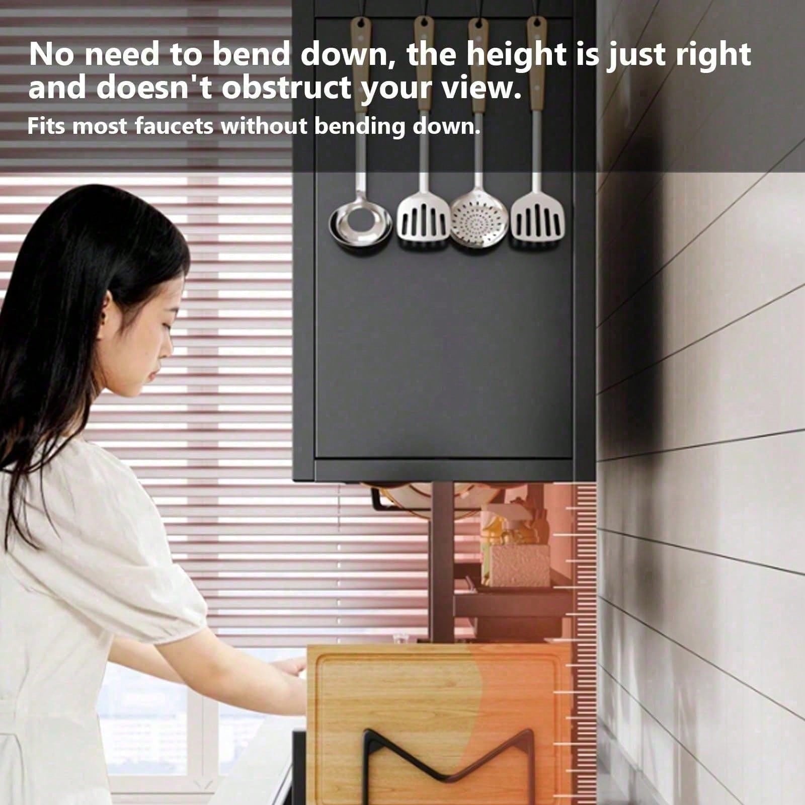 Double Tier Countertop Dish Draining Rack, Kitchen Sink Storage Shelf Organizer - AllSellorg