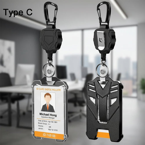 High - Strength Retractable Badge Holder with Carabiner and Card Holder - Allsell.org