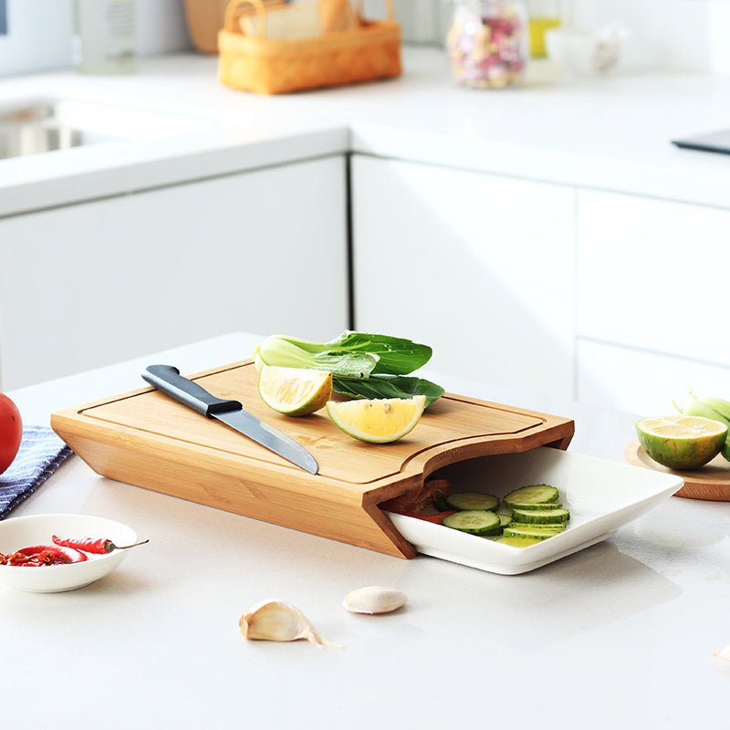Multifunctional Household Chopping Board With Dish - AllSellorg