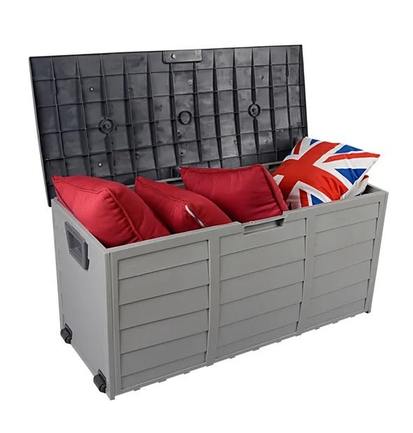 Outdoor Garden Plastic Storage Deck Box Chest Tools Lockable Seat 75gal 260L - AllSellorg