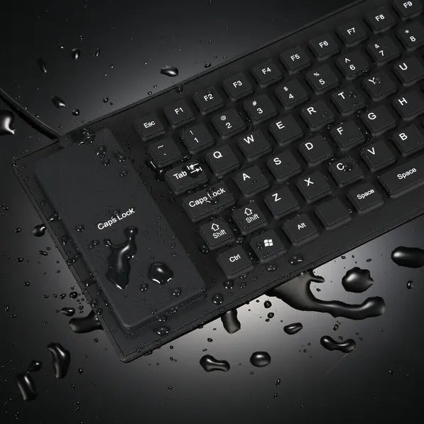 Waterproof Silicone Keyboard Foldable Flexible USB Dustproof DirtProof Full Size - AllSellorg