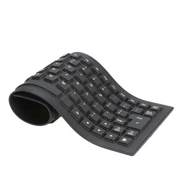 Waterproof Silicone Keyboard Foldable Flexible USB Dustproof DirtProof Full Size - AllSellorg